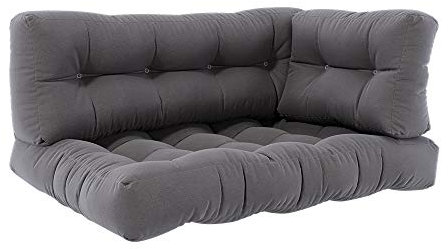 Vicco Palettenkissen Set Flocken, Outdoor Kissen, Grau, 120 x 80 cm 3 Teile