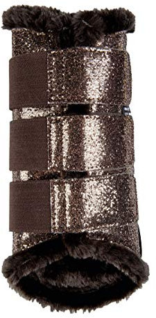HKM 10032 Gamaschen Comfort Glitter, Pferdegamaschen ,Teddyfutter, S-XL, 1 Paar Bronze