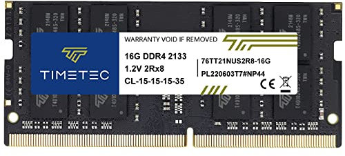 Timetec 16GB DDR4 2133MHz PC4-17000 Non-ECC Unbuffered 1.2V CL15 2Rx8 Dual Rank 260 Pin SODIMM Laptop Notebook PC Arbeitsspeicher RAM Modul Upgrade