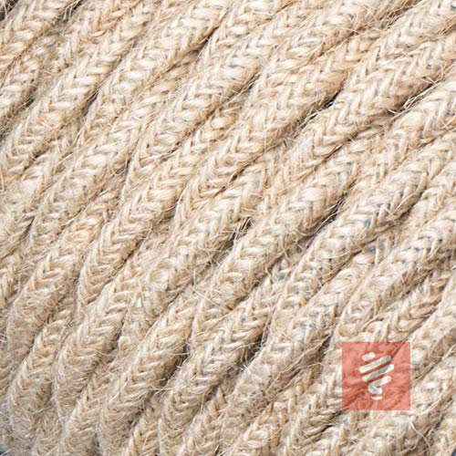 Textilkabel für Lampe, verseilt (geflochten), dreiadrig - 3x0,75mm², Jute - 3 Meter