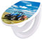 banjado Familien WC Sitz mit Absenkautomatik 44,5x37cm / Klodeckel/Klobrille mit Kindersitz aus hochwertigem Polypropylen/Toilettensitz Kindersitz integriert Motiv Traktor