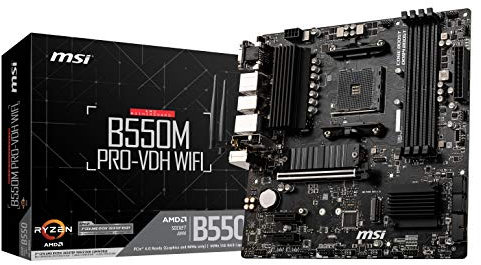 MSI MB5033 B550M PRO-VDH WIFI Ryzen serie 5000 (AM4) compatibile, dissipatore di calore M.2, funzione Wi-Fi, MicroATX [AMD B550 attrezzato]