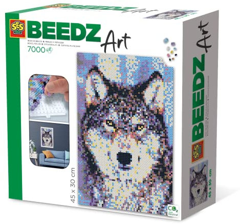 SES 06001 Wolf Bügelperlen, multicolor