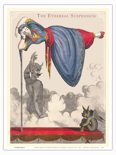 Robert Houdin's Ethereal Suspension – Vintage Magic Poster von Warren, Johnson & Co. c.1879 – Meister-Kunstdruck, ungerahmt, 22,9 x 30,5 cm
