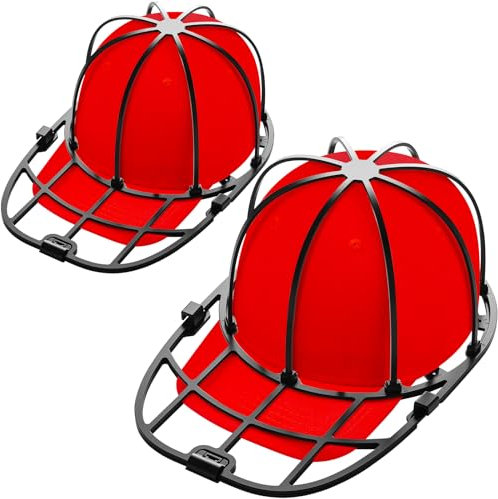 Eiito Cap Washer,Cap Waschmaschinen Form Für BaseballmüTzen,Baseball Cap Käfig-Reiniger Shaper FüR Waschmaschine Oder GeschirrspüLer,FüR Erwachsene Und Kinder Basecap,2 StüCk,Schwarz (Black2)