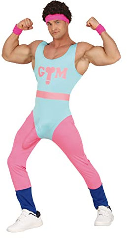 FIESTAS GUIRCA Witziges Aerobic Fitnesstrainer Kostüm für Herren