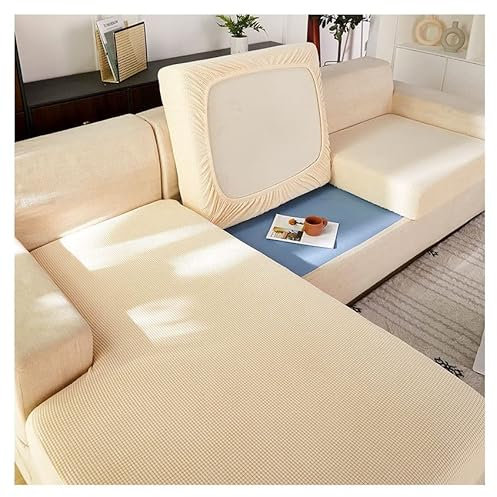 Sofa Sitzkissenbezug Stretch 4/3/2/1 Sitzer/L Form Samt Sofabezug Braun/Schwarz/Rot/Groß Elastische Couch Kissenbezüge Husse Überzug Bezug Für Sofa Sitzkissen ( Color : #3 , Size : 4 seats (230-280cm)