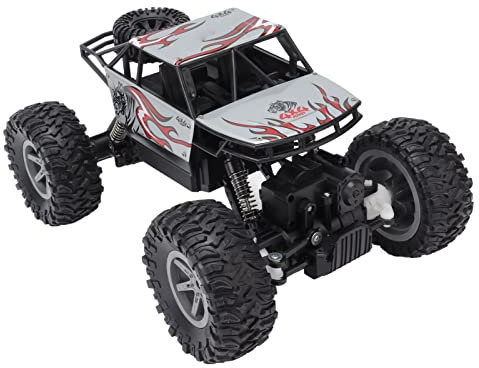 Offroad-RC-Auto, 1:14, Ferngesteuertes 4WD-Hochgeschwindigkeits-Elektrofahrzeug, Metallgehäuse, Stoßfedern, Starker Griff, Hobby-Spielzeug, Jungen und Mädchen (Silber)