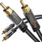 KabelDirekt – 5m Cinch Kabel, Stereo Audio Kabel 2×2 Cinch, bruchfeste Metallstecker & flexibles Nylon-Braiding (Koaxialkabel, RCA-Kabel, Subwoofer/HiFi & Heimkino/Blu-ray, analog & digital)