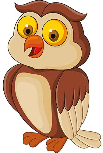 kleberio Aufkleber Fröhliche Eule wasserfest Uhu Sticker Familie Vogel braun Kinder Deko Autoaufkleber 10 x 11 cm