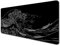 Sous-Main de Bureau et Tapis de Souris - Base Antidérapante, Bords Cousus, Motif Personnalisé pour Ordinateur Portable et Maison - 80 x 40 cm, Vague de Mer Noire