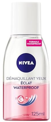 NIVEA - Démaquillant Yeux Éclat - Efficacité Waterproof - Peau & Contour Des Yeux Rayonnants - Nettoie En Douceur - Vitamine C - Formule Biphase - Tous Types De Peaux - 125 ml