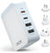 LENCENT Universeller Reiseadapter, 45W Mehrfach USB Ladegerät, Internationaler Adapter mit 2 PD Typ-C+2 USB Anschlüssen, Weltweiter Reisestecker für Typ A/C/G/I (USA/UK/EU/AUS) Steckdosen, Weiß