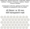Aufkleber Etiketten Klebepunkte aus Folie 45 Stück transparent durchsichtig matt rund 20 mm selbstklebend farbig wetterfest Decal Markierungen Organisieren DIY basteln verzieren Modellbau Scrapbooking