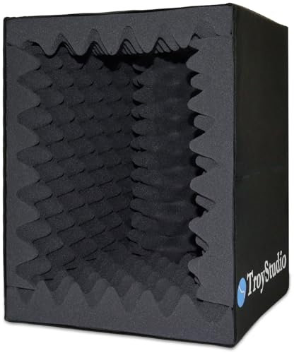 BXI Cabine vocale portable à absorption acoustique - Filtre réfléchissant et panneau d'isolation du microphone - Grande mousse d'insonorisation pliable et montée sur pied - Mousse insonorisante super
