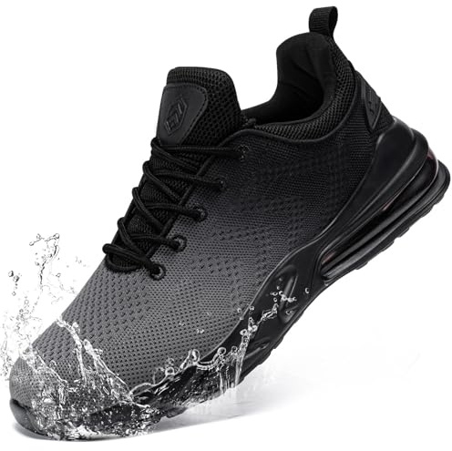 LARNMERN Zapatillas Running Hombre Zapatos de Senderismo Impermeables Deportivas Gimnasio Trekking Ligeros Correr Transpirables Casual Sneakers