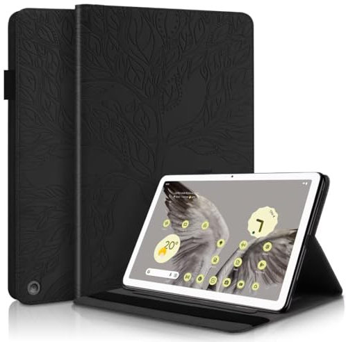 SsHhUu Custodia per Google Pixel Tablet (11 Pollici) 2023,Pelle Ultra Sottile PU Flip Cover con Magnetica Supporto Funzione con Auto Svegliati/Sonno Smart Case,Nero