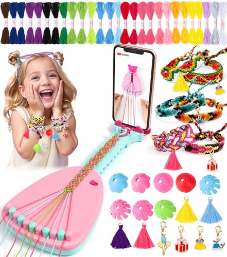 Ophy Kit per Braccialetti Ragazza, Crea Braccialetti Bambina con Porta Cellulare e 35 Fasci di Fili con 16 Decorazioni, Kit Braccialetti fai da te Regali di compleanno per ragazze dai 6 ai 12 anni