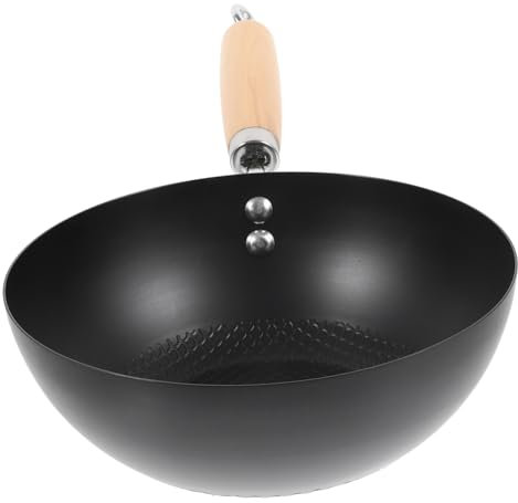 PRETYZOOM Japanese Small Iron Pot for Cooking Wok for Kitchen Wok Use Non-stick Pan Design for Stove Cooking for Everyday Meals