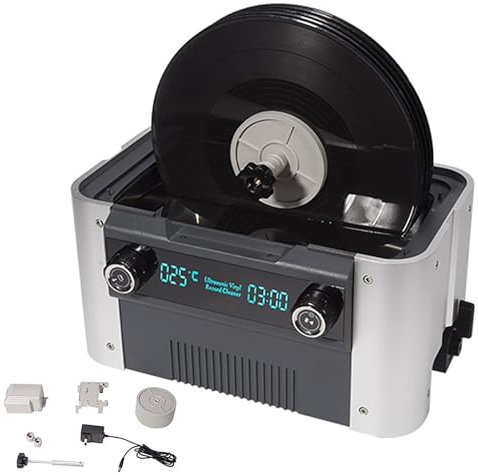 Generic Kit de limpieza de discos de vinilo, cuidado profesional de discos de vinilo, máquina de limpieza de discos de álbum sin arañazos con descontaminación de alta frecuencia