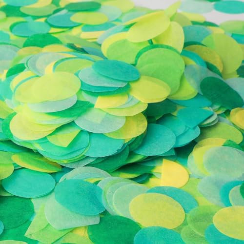 SOSMAR 6000pcs Grüne Konfetti Bunt Konfetti 2,5cm Papierkonfetti Streudeko Tischdeko für Geburtstag, Partydeko, Hochzeit & Fasching - Vielseitig & Umweltfreundlich