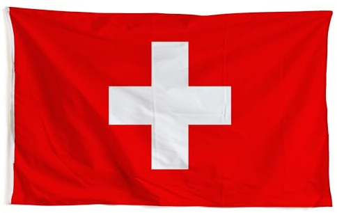 TrendandStylez Bandera de Suiza, 90 x 150 cm, con ojales para mástil, resistente a la intemperie