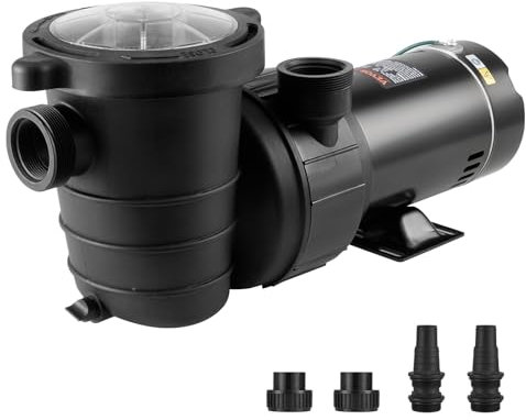 VEVOR Pompa per piscina fuori terra, 1 HP, 80 GPM max. Pompa per piscina a velocità singola 120 V, 3450 rpm, 11 m max. Pompa da piscina con cestello filtro per piscine fuori terra vasca idromassaggio