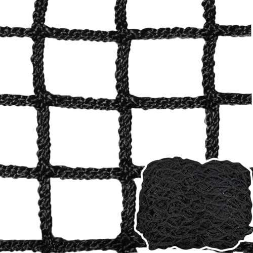 Hochbett-Sicherheitsnetz Für Kinder, Schwarzes Kindersicherheitsseilnetz Für Drinnen Und Draußen, Schutznetz Für Balkontreppengeländer, Sportnetz Für Hinter(Size:2M×3M(6.5FT×9.8FT),Color:Schwarz)