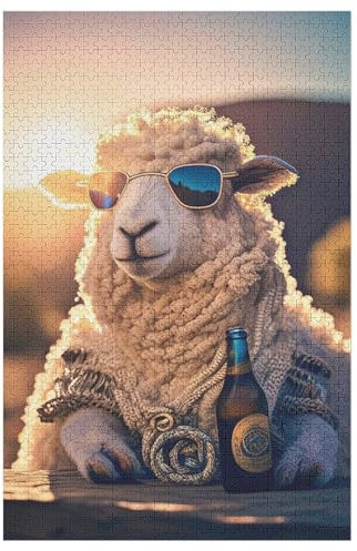 Holzpuzzle 1000 Teile, Süßes Schaf Puzzles Erwachsene Und Kinder, Am Besten Für Die Familienspielsammlung - Puzzle （78×53cm）