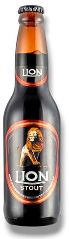 Lion Stout Bier 6 x 0,33l- Dunkles Bier aus Sri Lanka mit 8,8% Vol.- Inklusive Haus der Biere Berlin Bierdeckel (6 Flaschen)