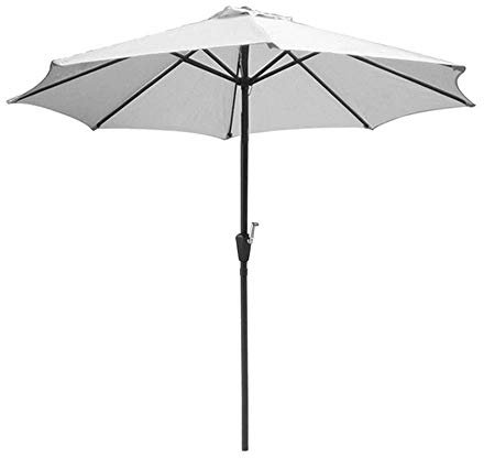 Sonnenschirm, Gartenschirm, grau, für Terrasse und Garten, Tischschirm mit Neigungs- und Kurbelfunktion, perfekt für den Außenbereich, Strand, kommerzielle Veranstaltungen, Märkte, Swimmingpools