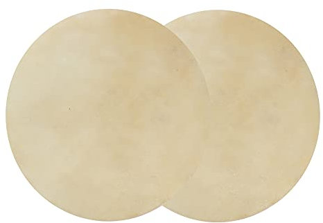 Ausla 2 Stück Trommelfell aus Ziegenfell, Beige Ziegenhaut Schlagzeug für Bongo-Trommeln, Afrikanische Trommeln (9,0 Zoll)