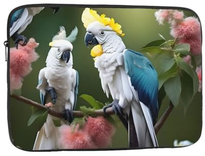 Schöne Kakadu Vogel Blume Druck Stilvolle Laptoptasche Laptop Slim und Leichte Tragetasche Laptoptasche für Damen und Herren