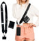 Sesameless Crossbody Phone Strap With Zippered Pouch, Clip and Go Adjustable Strap With Wallet Patch, Cell Phone Lanyard Neck Wristlet Strap Chain String Accessories (Black)