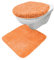 Brandsseller WC-Set 2-Teilig WC-Vorleger 50x50 cm WC Deckelbezug 38x48 cm aus weichem Mikrofaserstoff rutschfeste-Orange