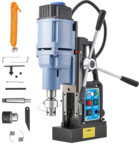 ZELCAN Perceuse Magnétique Perceuse à Colonne Électrique Portable 1550W 13900N 650 tr/min Max. Diamètre d'Alésage 50mm Max. Profondeur d'Alésage 50mm