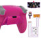 eXtremeRate Konfigurierbar RISE4 V3 Remap Kit für ps5 Controller BDM-030/040/050 Modell, Upgrade Board & Gummiert Griff Rücken Gehäuse Case & Rücktasten Back Paddles Set für ps5-Nova Pink