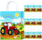 10 Stück Traktor Party Taschen,Traktor Geschenktüten Papiertüten mit Henkel,Farm Geburtstag Geschenktaschen,Farm Papier Gastgeschenke Tüten Mitgebseltüten