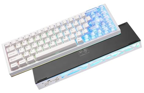 YUNZII AL65 Drahtlose Mechanische Tastatur, Support QMK/VIA Aluminium Gaming Tastatur, Gasket Struktur, 60% Hot Swappable mit RGB Backlit Custom Tastatur für Mac/Windows (White, Milk v2 linear)