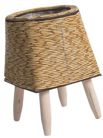 Fazvncv Rattan-Pflanzenregal, Blumenrahmen, Blumentöpfe, Strohtöpfe, Handarrangement, Pflanzenständer, Innenhalter, Hocker, Töpfe, Tabletts