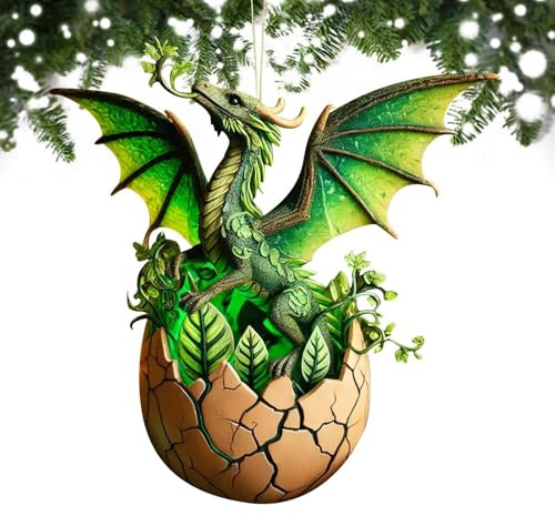 Drachen-Ornamente für den Weihnachtsbaum, Fantasie-Drachenbaum-Anhänger, Weihnachtsanhänger, Heimdekoration, Vintage-Ei, Dinosaurier, Weihnachtsschmuck für Zuhause