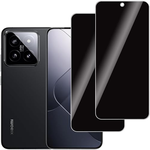 LERINNA【2 Piezas Protector Pantalla Privacidad para Xiaomi 14,nti-Espía Vidrio Película,Cristal Templado Anti Espía,Anti-Arañazo,Sin Burbujas,9H Dureza Privacy Screen Protector