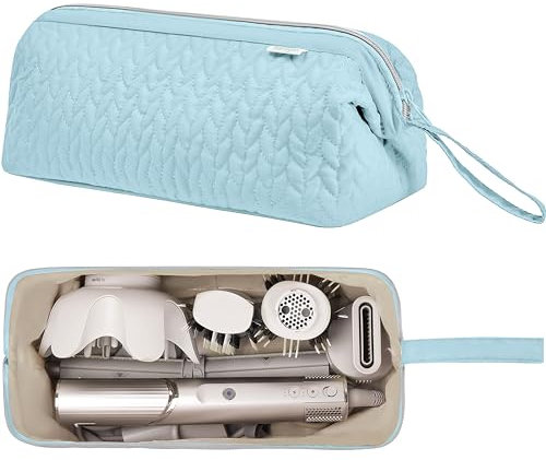 KarSyon Shark Flex Style Case per Dyson Airwrap asciugacapelli spazzola Revlon Hair Tools Travel Bag Carry Case Flat Curling Iron Organizer, Azzurro chiaro, Portabilità