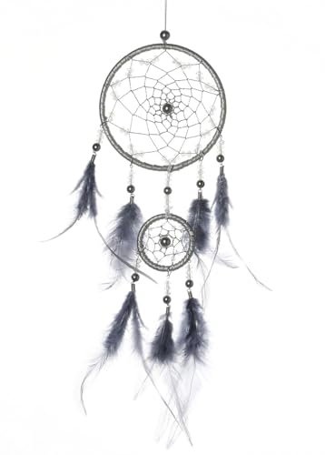 Traumfänger, großer Traumfänger mit 2 Kreisen, für Schlafzimmer, Haus, Dekoration, Weihnachten, Wandteppich, mobil, dekorativ, Mädchen, Kinder, Geschenk (A)