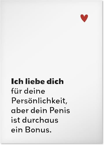 Ich liebe dich für deine Persönlichkeit aber dein Penist ist durchaus ein Bonus Karte mit Umschlag | Lustige Postkarte für Männer | Grußkarte für Jahrestag Valentinstag | Karte für Partner (Mit Herz)