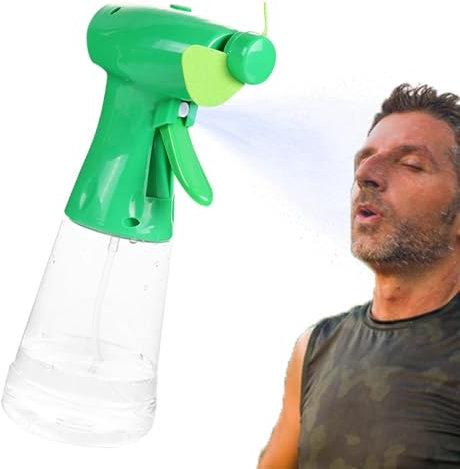 Handventilator Mit Sprühflasche, Batteriebetrieben Sprühventilator, Handventilator Mit Wasserkühlung, Ventilator Mits Wassersprüher, Sprühflasche Ventilator, Für Grillen, strands, Camping, Joggen(A)