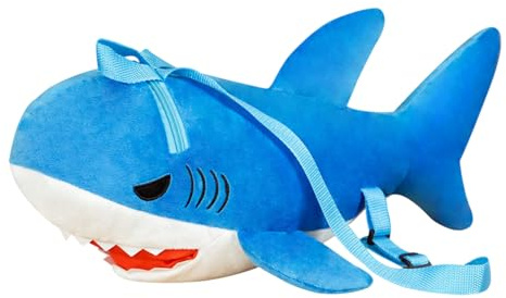 Generisch Peluche Hai - originall animierter Haifisch -Rucksack, Kindheitshai für Kinder | Weicher Schul -Rucksack mit Tierpuppe für Kindergarten für Kinder, Jugendliche und Erwachsene