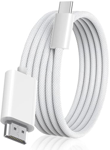 Apple USB-C to HDMI Cable 4K@60Hz for iPhone 15 16 to TV, MFi Certified Nylon Braided High-Speed Type-C to HDMI 2.1 Cord [Thunderbolt 5/4/3 Compatible] for MacBook, iPad Pro, iMac, Galaxy S25/S24
