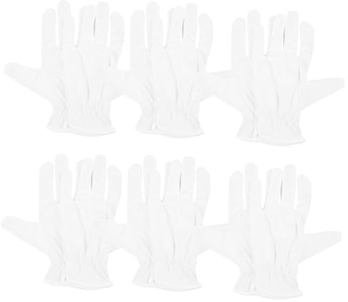 HAMPPLIES 6 Paare Antistatische Mikrofaserhandschuhe für Schmuck und Silberinspektion Staubfrei Elastisch mit Gummibund Geeignet für Ausstellungen Etikette und Handhabung