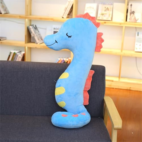 Xiyocadt Seepferdchen Kuscheltier Süße Seepferdchen Plüschtier Stofftier, Spielzeug Ausgestopftes Tier,Weihnachten Party Geburtstag Halloween Heimat Schmücken, Kissen Geschenk (50cm,blau)
